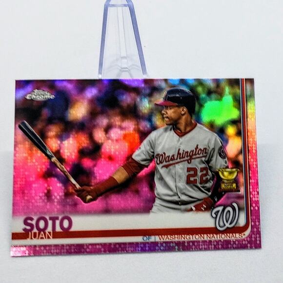 Juan Soto 2019 Topps Chrome Pink Refractor Rookie Cup Batting #155 - Picture 5 of 8